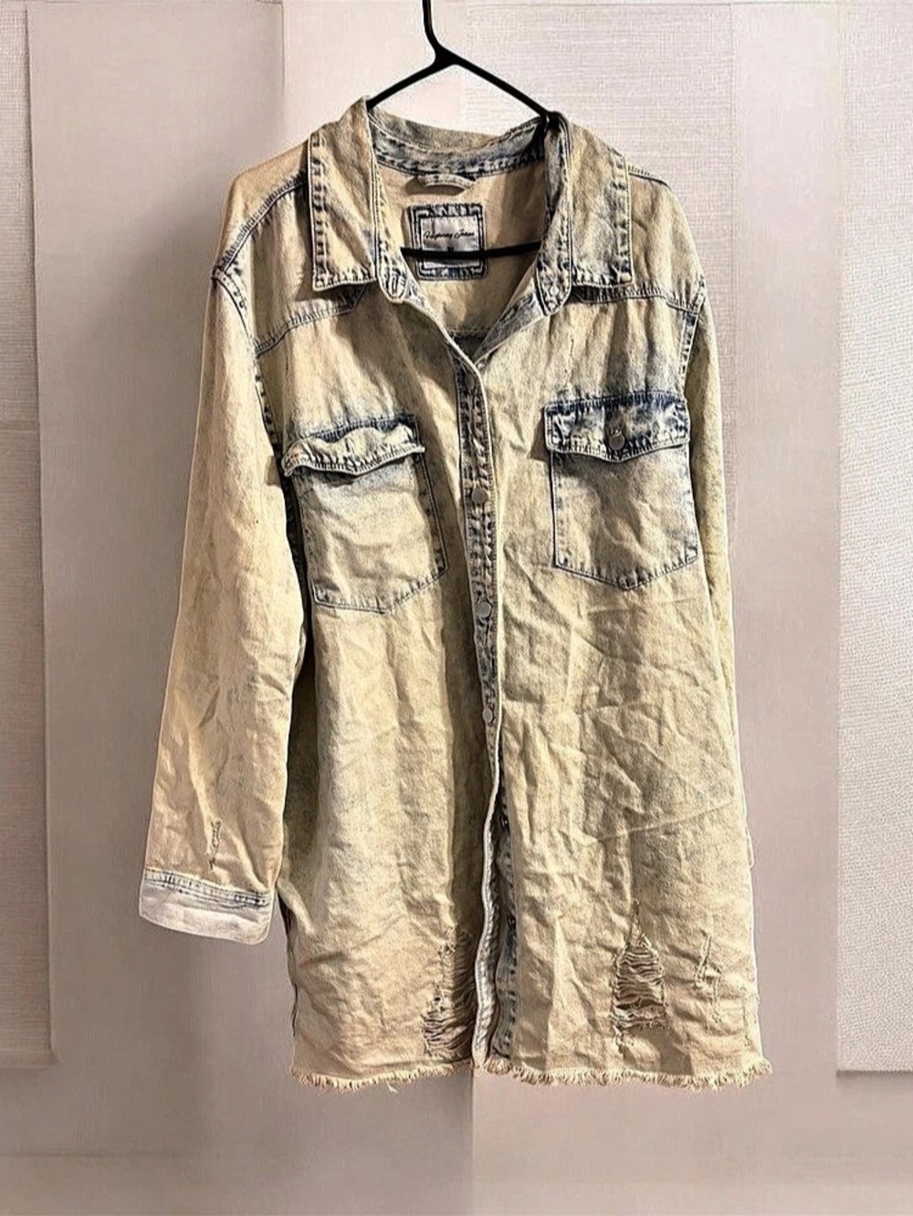 Distressed Denim Shirt Jacket